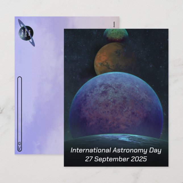Cartão Postal De Festividades Dia Internacional da Astronomia Pós-Travessia - Pl (Frente/Verso)