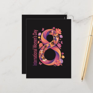 Cartão Postal De Festividades Dia Internacional da Mulher 8 de Março