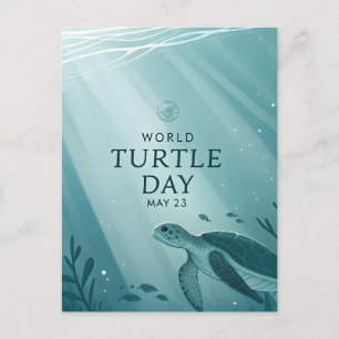 Cartão Postal De Festividades Dia Mundial da Tartaruga Arte Subaquática de Tarta