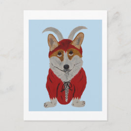 Cartão Postal De Festividades Diabo Corgi