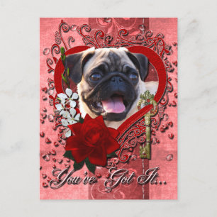 Cartão Postal De Festividades Dias de os namorados - Chave do Meu Coração - Pug