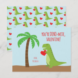 Cartão Postal De Festividades Dias de os namorados da Classe Dinossauro - T-Rex