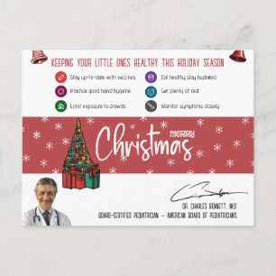Cartão Postal De Festividades Dicas de Saúde de Natal para Crianças de Pediatra