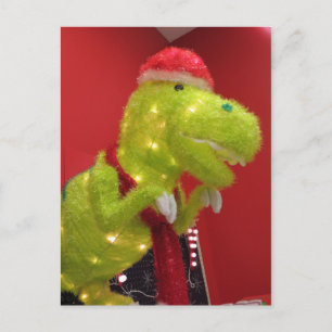 Cartão Postal De Festividades Dinossauro do Natal