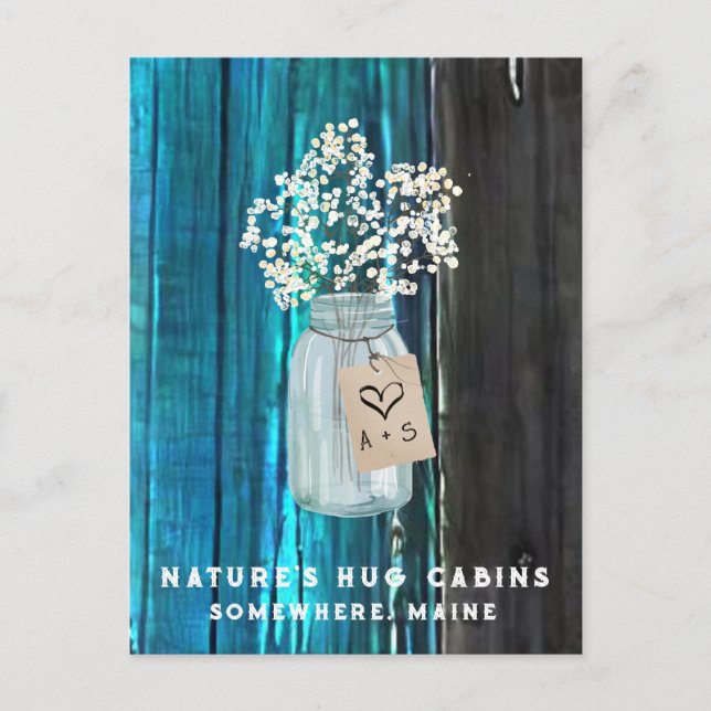 Cartão Postal De Festividades *~* Distinta AP49 Mason Jar QR (Frente)