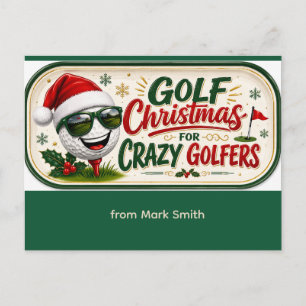 Cartão Postal De Festividades Dito engraçado de Natal de golfe para golfistas