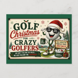 Cartão Postal De Festividades Dito engraçado de Natal de golfe para golfistas
