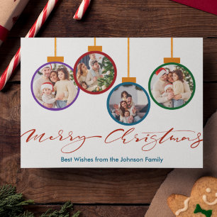 Cartão Postal De Festividades Divertido Enfeites de natal Moderno 4 Foto Natal