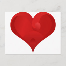 Cartão Postal De Festividades Doce Coração de Amor com Namorados Vermelho