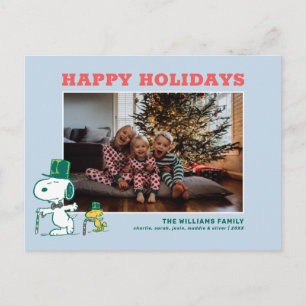 Cartão Postal De Festividades Doce de Hortelã com Chapéu do Snoopy