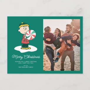 Cartão Postal De Festividades Doce de Hortelã do Charlie Brown