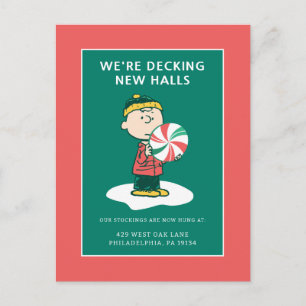 Cartão Postal De Festividades Doce de Hortelã do Charlie Brown