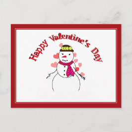 Cartão Postal De Festividades Doce Menina de Neve - Feliz dia de os namorados