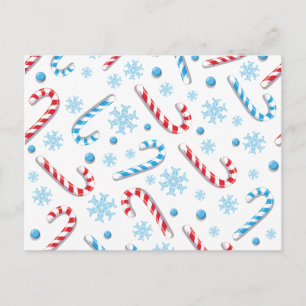 Cartão Postal De Festividades Doce Natal - Padrão de Bar Doces