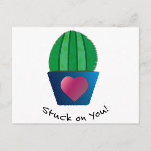 Cartão Postal De Festividades Doce Preso em Você Cactus