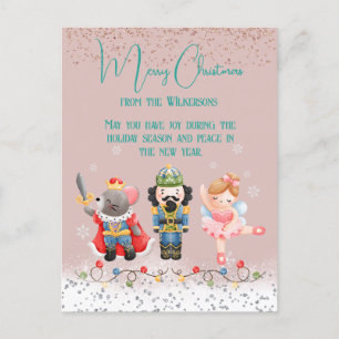 Cartão Postal De Festividades Doce Soldado de Natal em Pastel