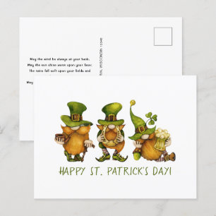 Cartão Postal De Festividades Doces Gnômes Irlandeses Personalizados Feliz Dia d