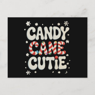 Cartão Postal De Festividades Docinho de Cana Candy Flocos de Neve Natal Festa