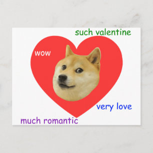 Cartão Postal De Festividades Doge muito do dia dos namorados amor muito tais