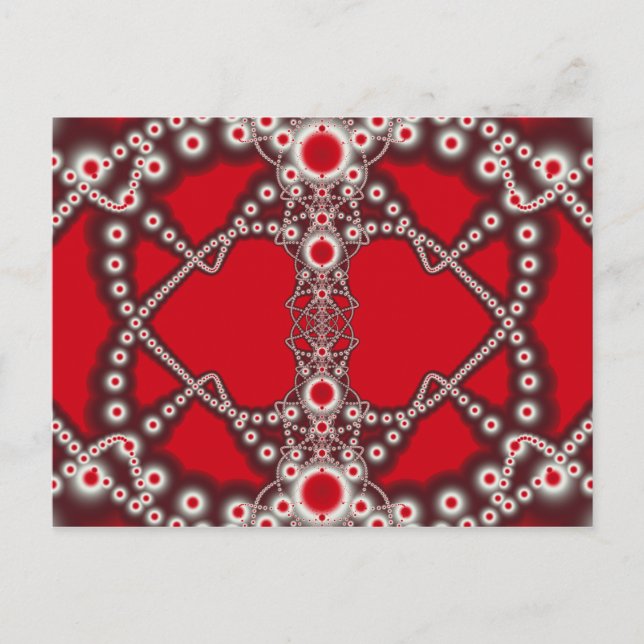 Cartão Postal De Festividades Dois Fractals dos namorados dos corações (Frente)