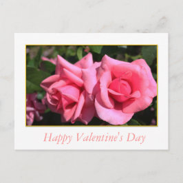 Cartão Postal De Festividades dois rosa de flores rosa quente Dia de os namorado