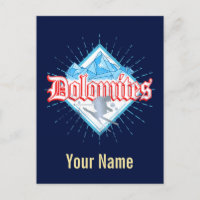 Dolomites Tirol Sul Retro Skier Vintage Ski