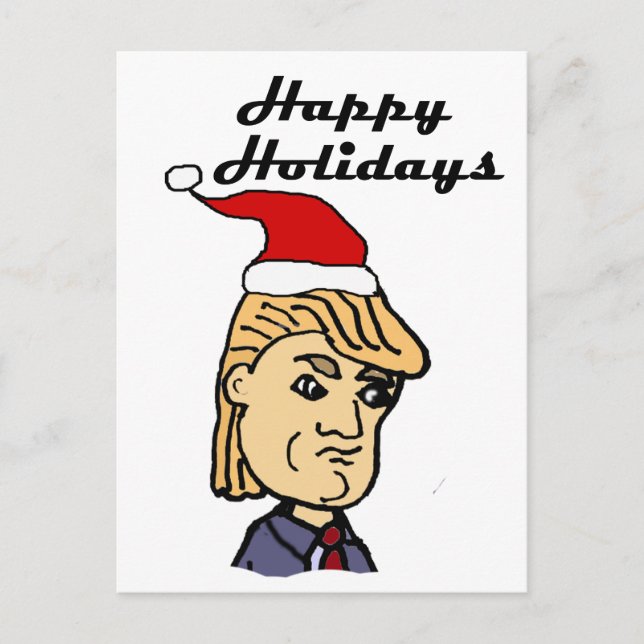 Cartão Postal De Festividades Donald Trump engraçado em desenhos animados do (Frente)