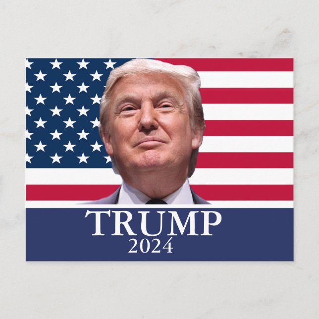 Cartão Postal De Festividades Donald Trump Foto - Presidente 2024 (Frente)