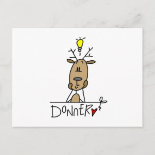 Cartão Postal De Festividades Donner Reindeer Christmas T-shirts and Gifts