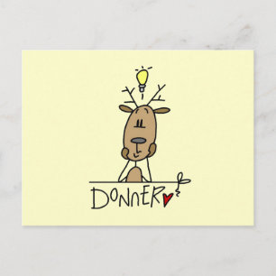 Cartão Postal De Festividades Donner Reindeer - T-shirts e presentes de Natal