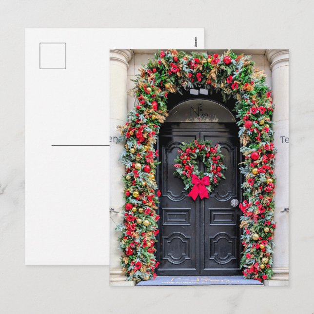 Cartão Postal De Festividades Doors of London: A Festive Christmas Postcard (Frente/Verso)