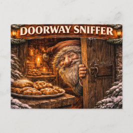 Cartão Postal De Festividades Doorway Sniffer Icelandic Yule Lad