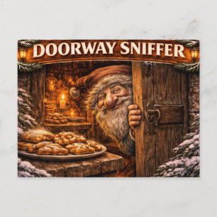 Cartão Postal De Festividades Doorway Sniffer islandês Yule Lad