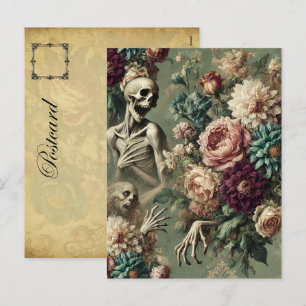 Cartão Postal De Festividades Dor Cardíaca Posómica - Design Floral Gótica