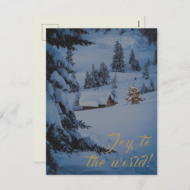 Cartão Postal De Festividades Dourada Alegria Festiva Ao Mundo (Frente/Verso)