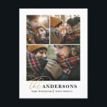 Cartão Postal De Festividades Dourada xadrez verde de roteiro multifoto, ação de<br><div class="desc">Com o texto elegante do efeito dourado,  o cartão postal multigráfico ousado cria certamente a impressão certa. espalhe alegria festiva para a Ação de Graças,  natal e ano novo</div>