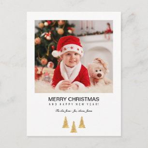 Cartão Postal De Festividades Dourado Natal