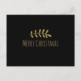 Cartão Postal De Festividades Dourado Rústico Moderno Negro Simples