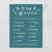 Doze Dias Engraçados de Corona | Teal Branco Moder