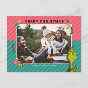 Cartão Postal De Festividades Dr. Seuss Foto Antiga da Família Grinch