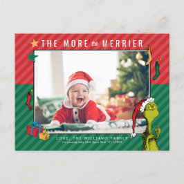 Cartão Postal De Festividades Dr. Seuss | Grinch Nova Foto de Bebê Feriado