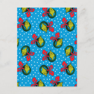 Cartão Postal De Festividades Dr. Seuss Grinch Padrão De Frota De Natal