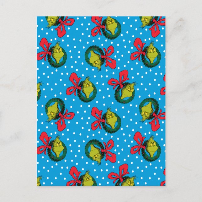 Cartão Postal De Festividades Dr. Seuss| Grinch| Padrão De Frota De Natal (Frente)