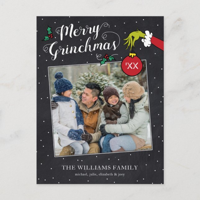 Cartão Postal De Festividades Dr. Seuss | Merry Grinchmas (Frente)