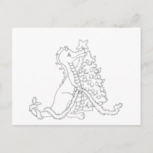 Cartão Postal De Festividades Dragão Natal 2