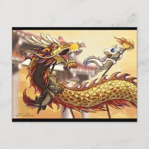 Cartão Postal De Festividades Dragonbros Chinese new year Postcard