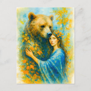 Cartão Postal De Festividades Drogas celtas com urso espirituoso