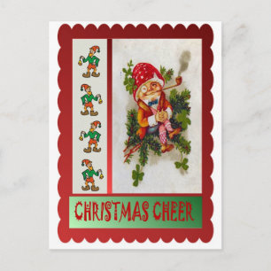 Cartão Postal De Festividades Duende de fumo