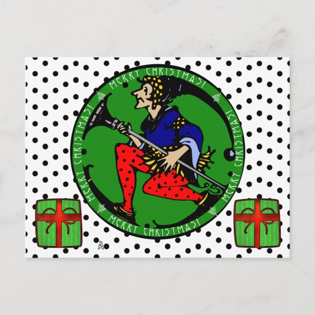 Cartão Postal De Festividades Duende do Natal de Maxfield Parrish-y (Frente)