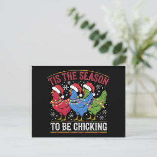 Cartão Postal De Festividades É a Época de Ser Chicking Xmas Frango Western